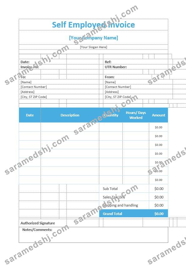 Self Employed Invoice Template